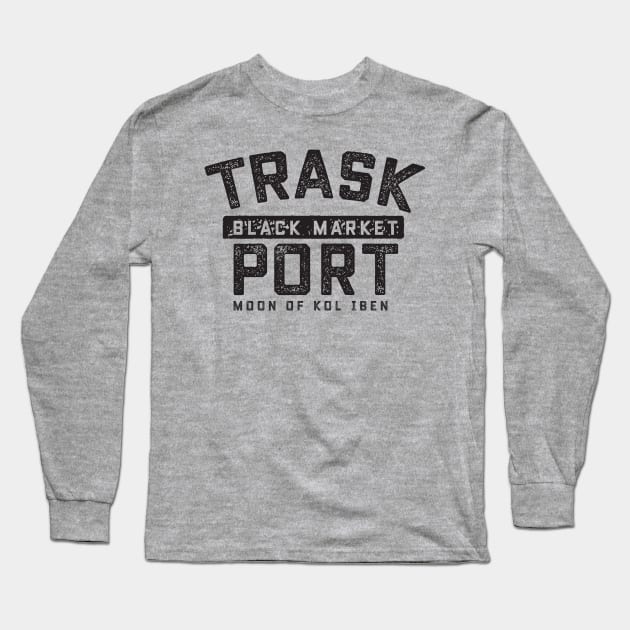 Trask Black Market Port Long Sleeve T-Shirt by MindsparkCreative